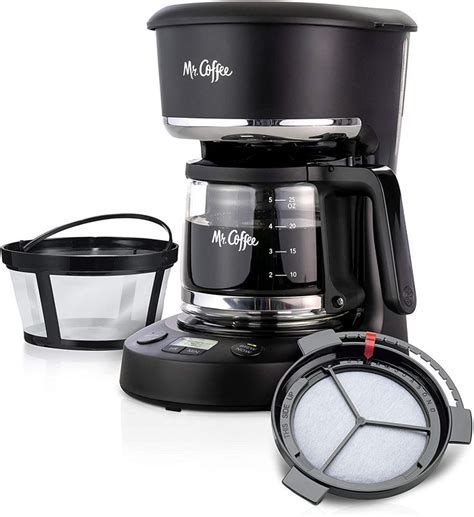 Mr. Coffee Coffee Maker, Programmable Coffee Machine with Auto Pause and Glass Carafe, 5 Cups ...