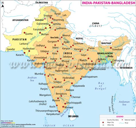 India & Bangladesh Map - Vally Isahella