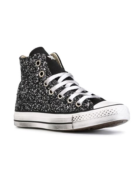 Lyst - Converse 'all Star' Glitter Hi-top Sneakers in Black for Men