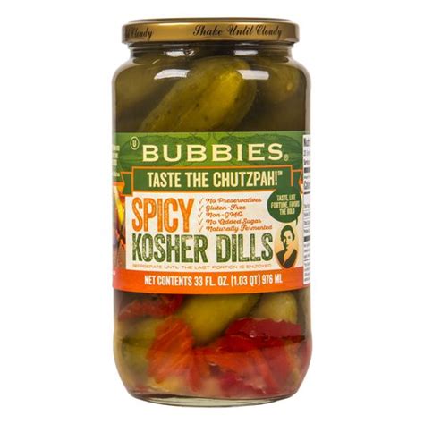 Bubbies Kosher Dill Pickles, Spicy - Azure Standard