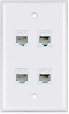 1 Port Ethernet Wall Plate - ESYLink Cat6 Ethernet Cable Wall Plate ...