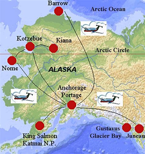 Alaska Map With Arctic Circle