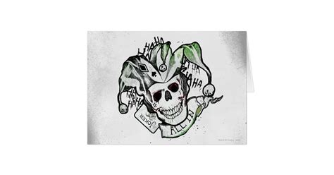 Suicide Squad | Joker Skull "All In" Tattoo Art Card | Zazzle