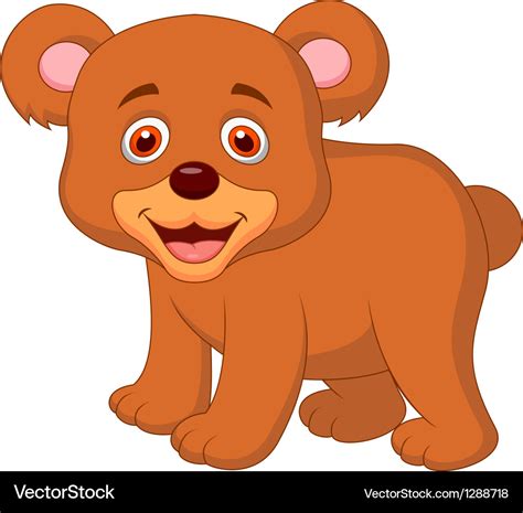 Cute baby bear cartoon Royalty Free Vector Image