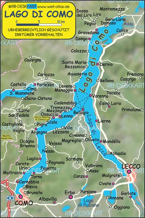 Como Lake Italy Map