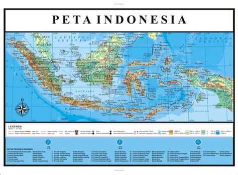 Peta Indonesia Lengkap Dengan Komponen Peta