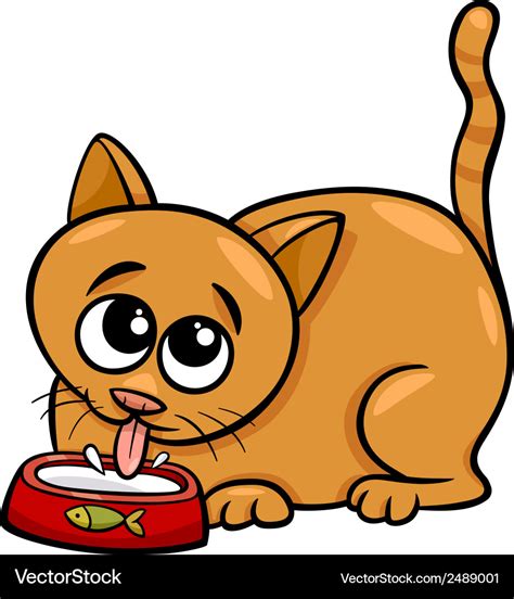 Cat drinking milk cartoon Royalty Free Vector Image