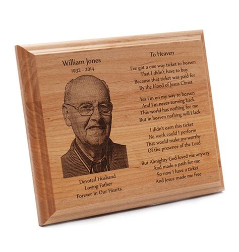 Memorial Plaque with Photo - Custom Engraved Wood | Laser Perfect Gifts