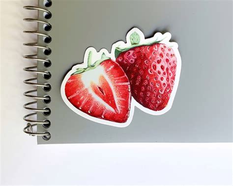 Vinyl Sticker Strawberry Sticker Sticker for Laptop | Etsy