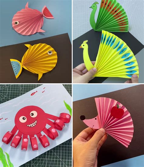 Super Easy Paper Animal Crafts for Kids | animal, paper, craft | DIY Accordion Fold Paper Craft ...