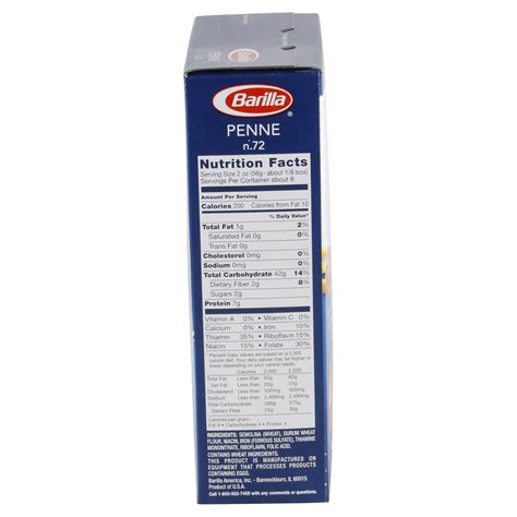 barilla pasta nutrition facts