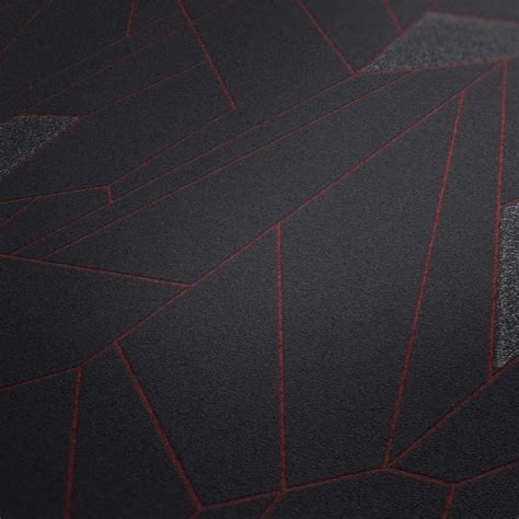 AS Creation Geometric Metallic Anthracite Grey Red