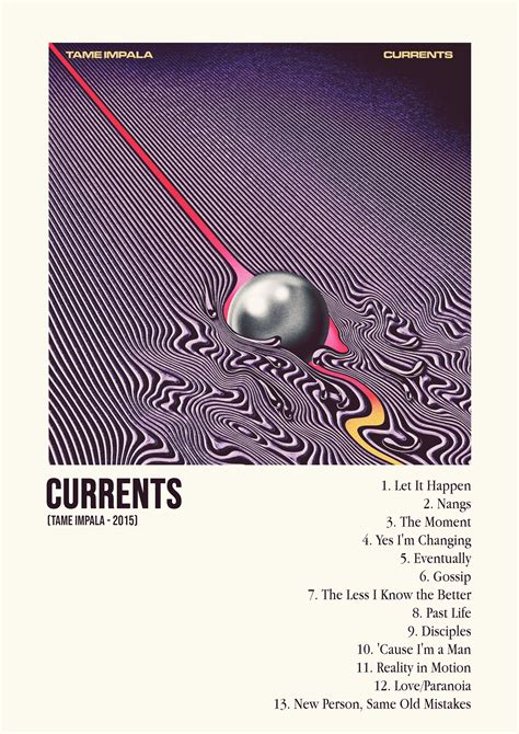 Currents Tame Impala Minimalistic Poster | Music poster design, Album cover design, Music poster ...