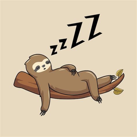 Premium Vector | Lazy Sloth Illustrations SleepingCartoon