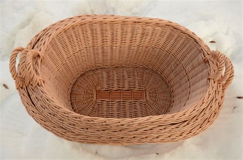 Large Wicker Laundry Basket Big Laundry Basket Handled Oval | Etsy