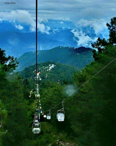 So beautiful photography wonderful view of Chairlifts in Ayubia to Muree hill Station Pakistan