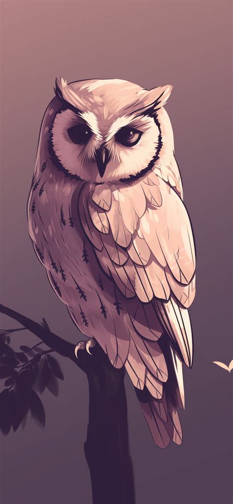 Owl Sitting on Branch Wallpapers - Aesthetic Owl Wallpaper iPhone