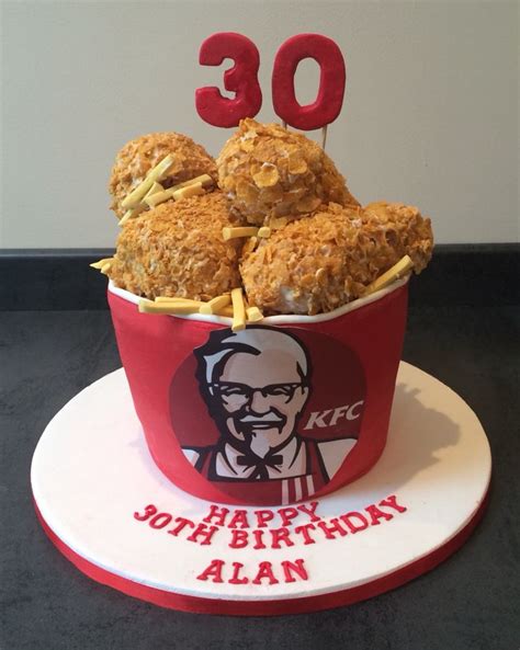 KFC Bucket Birthday Cake. The bucket is cake, the chicken is Rice ...