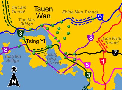 TSING MA BRIDGE MAP - TravelsFinders.Com