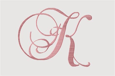 Monogram K Cursive Script · Creative Fabrica