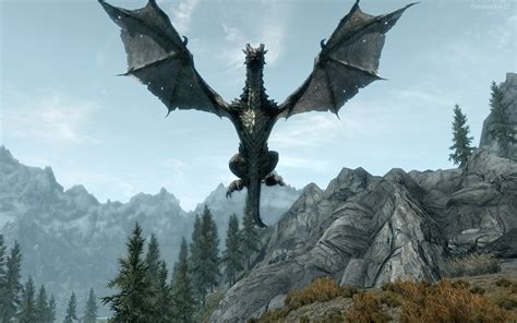 Skyrim Dragon Wallpaper - WallpaperSafari