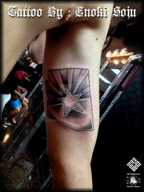 State of Arizona Flag Tattoo By Enoki Soju by enokisoju on DeviantArt