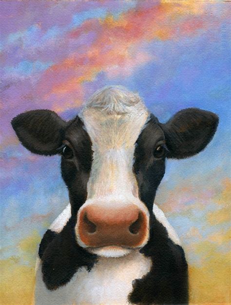 Cow Print Cow Portrait Print Cow Art Farm Print Kitchen | Etsy