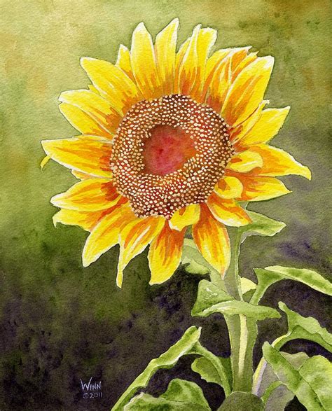 Autumn Sunflower Painting by Brett Winn