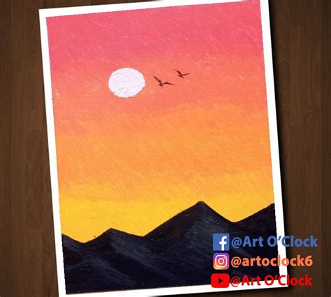 Sunset Oil Pastel Drawing | Oil pastel drawings easy, Soft pastels drawing, Oil pastel drawings