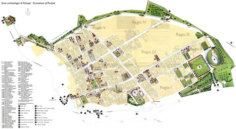 Maps of the Pompeii Archaeological Site and the Modern City of Pompeii - GRAND VOYAGE ITALY