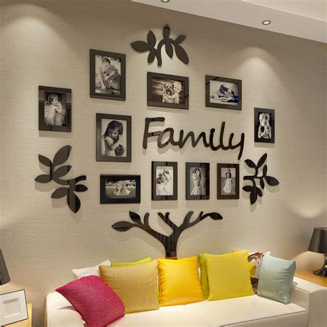 CrazyDeal Family Tree Picture Frame Collage 3D DIY Stickers with 10 Openings Photo Frame for ...