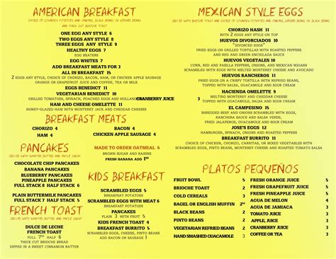 La Plancha Mexican Grill and Tequila Bar: La Plancha Grill Breakfast Menus