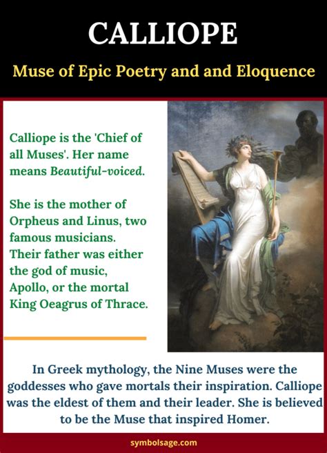 Calliope – Muse of Epic Poetry and Eloquence in Greek Mythology - Symbol Sage