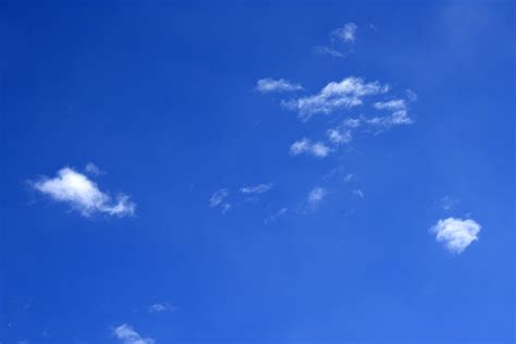 Bright Blue Sky with a Few Tiny White Clouds – Photos Public Domain