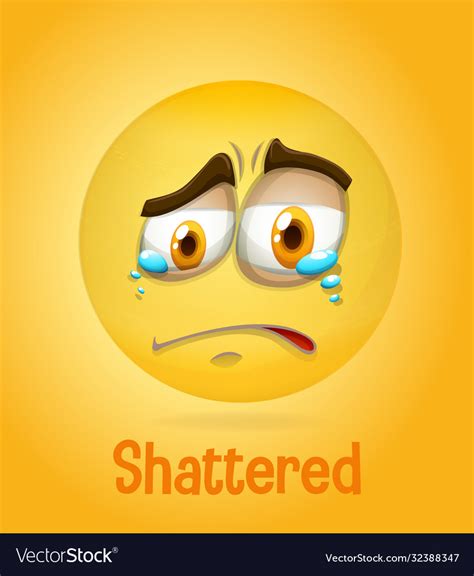 Shattered face emoji with its description Vector Image