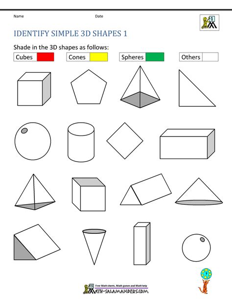 Worksheet For Shapes : Colouring Worksheets- Nursery Math Worksheets - Cade Richard