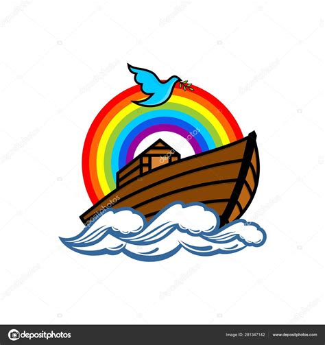 Logo Noah's Ark Rainbow Symbol Covenant Dove Branch Olive Ship Stock Vector Image by ©biblebox ...