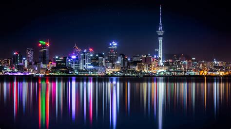 Auckland skyline at night - backiee