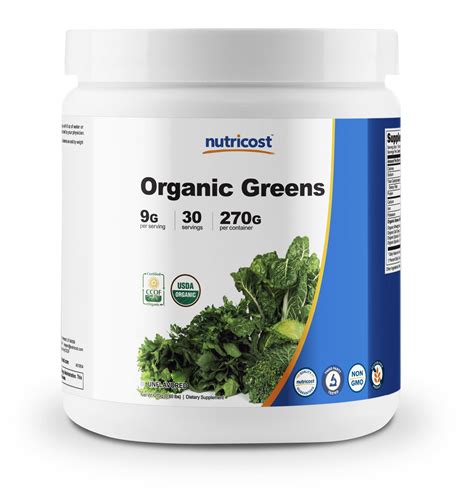 Nutricost Organic Greens Powder (Unflavored) 30 Servings - Superfood Powder, Certified USDA ...