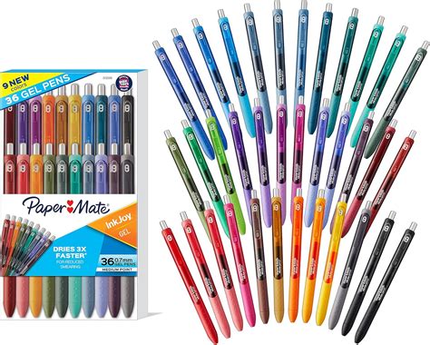 Paper Mate InkJoy Pens, Gel Pens, Medium Point (0.7 mm), Assorted, 36 Count : Amazon.ca: Office ...