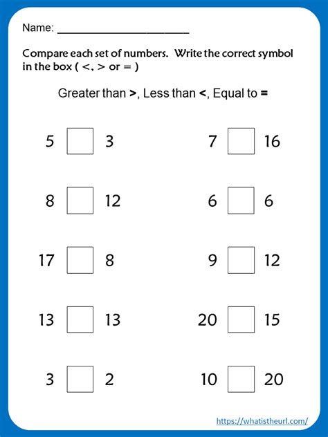 Greater Than Less Than Worksheets For Kg - Mark Bullington's Money Worksheets