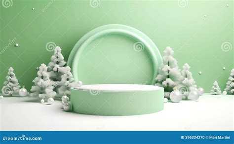 A Minimalistic Scene of Green Pastel Simple Podium Display for ...