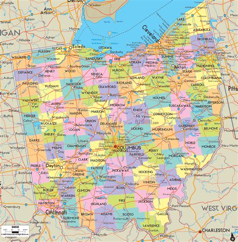 Ohio Printable Map