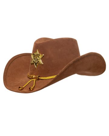 Brown Sheriff Hat With Star & Gold Tassels buy | Horror-Shop.com