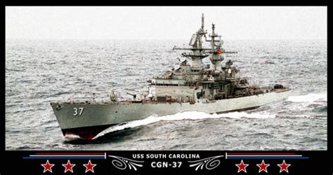 USS SOUTH CAROLINA CGN-37 Framed Navy Ship Display Burgundy – Navy Emporium