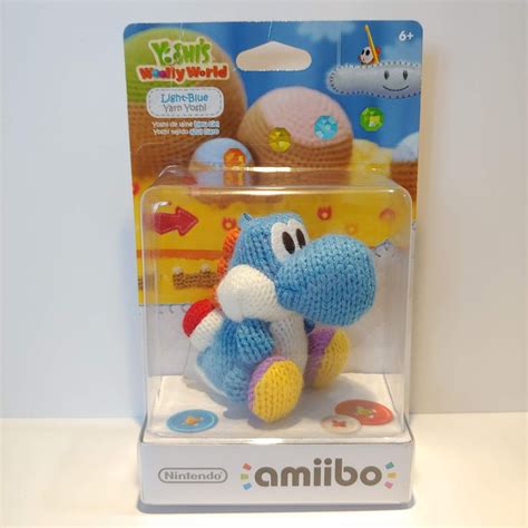 Yoshi Light Blue Yarn Amiibo - Yoshi's Woolly World Figure - Nintendo ...