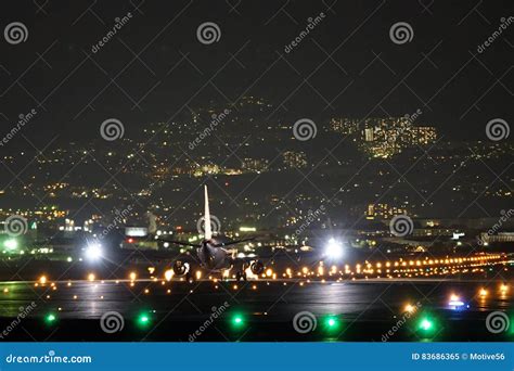 Airplane Taking Off in the Night Stock Image - Image of journey, business: 83686365