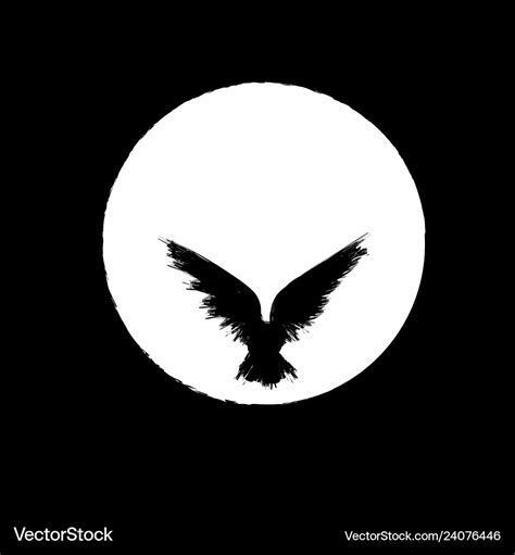 White moon raven Royalty Free Vector Image - VectorStock