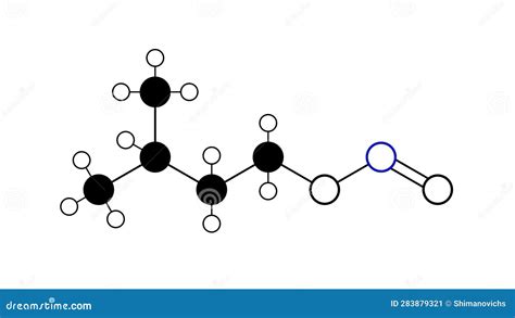 Amyl Nitrite Molecule, Structural Chemical Formula, Ball-and-stick Model, Isolated Image ...