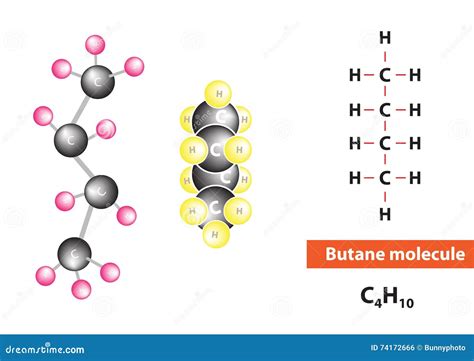 Butane molecular structure stock vector. Illustration of hydrogen - 74172666